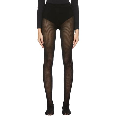 gucci black distressed tights